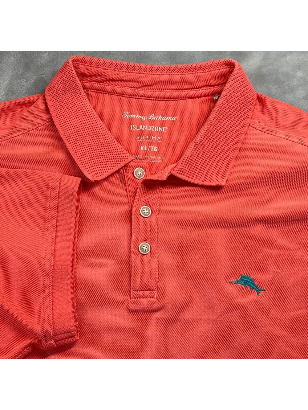 Tommy Bahama IslandZone Supima Cotton Blend Polo Shirt XL Coral